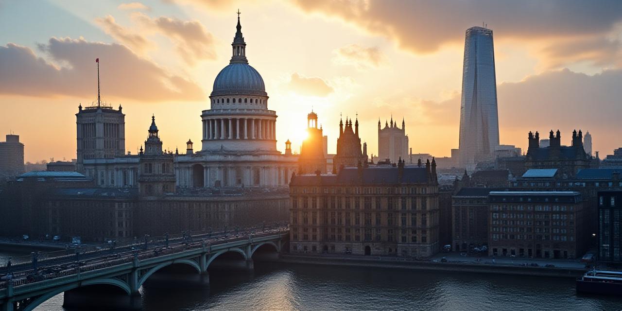 St Paul's Cathedral and London financial district skyline representing international legal commerce